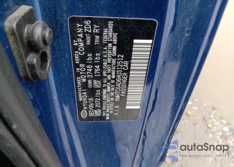 2017 Hyundai Veloster z USA, uszkodzony, nr VIN KMHTC6AD6HU312512